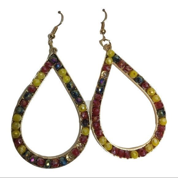 MULTI Colored Bohemian Tear Drop Women Earrings NWT - Picture 11 of 12